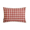 thumbnail image 2 of Holiday Décor Lumbar Pillow Cover, 12" x 22" Red Cotton Pillowcase, Farmhouse Check & Stripe Buffalo Checks Oblong Pillow Cover For Sofa Couch, Hotels, Living Room, Bed Room - Grid Loom Red, 2 of 10
