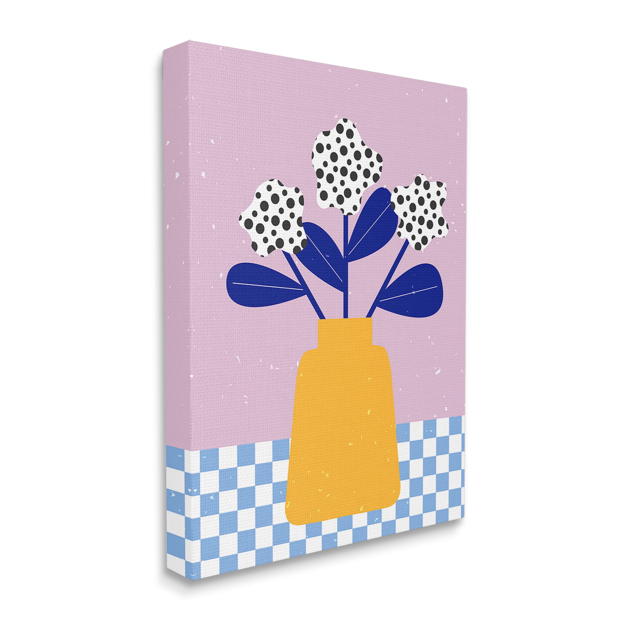 Stupell Industries Abstract Dotted Flowers Botanical & Floral Painting Gallery Wrapped Canvas Art Print Wall Art, 16 x 20