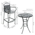 thumbnail image 4 of Sunnydaze 3-Piece Wrought Iron Patio Bar Set with Bar Table and Chairs, Black, 4 of 7