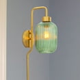 thumbnail image 2 of River of Goods Adrienne  Green Glass and Metal Retro Wall Sconce - 5.375" x 8.625" x 32.25", 2 of 5