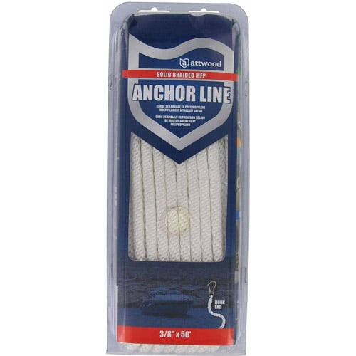 Photo 1 of (READ FULL POST) Attwood 11723-7 3/8 X 50' Solid Braided Multi filament Polypropylene Anchor Lin