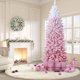 thumbnail image 4 of QinaQin Árbol de Navidad tipo lápiz nevado con luces LED cálidas, disponible en 6 o 7.5 pies, 320 puntas, incluye guantes, base plegable y papel kraft decorativo, 4 of 9