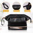 thumbnail image 4 of Cosmetiquera para Maquillaje Pequeña Impermeable, Neceser Mujer Portátil, Cosmetiqueras de Viaje para Mujer, Bolsa de Maquillaje con Compartimento, Organizador de Brochas de Maquillaje, Negro, 4 of 4