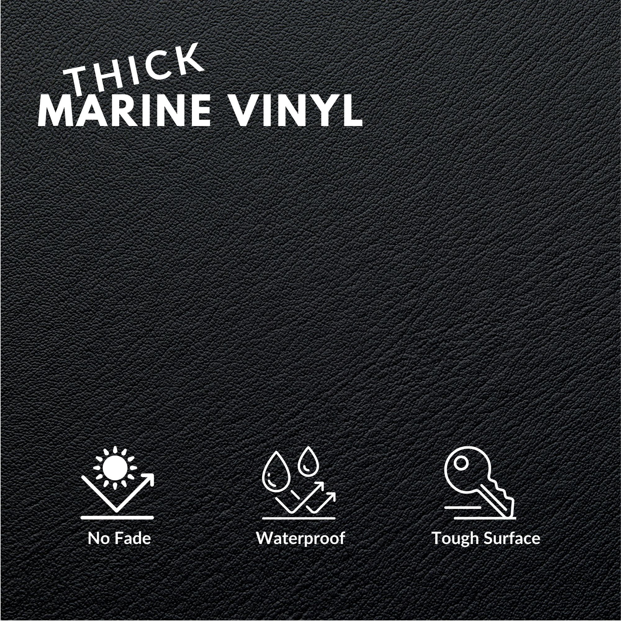 Marine Vinyl Fabric, Upholstery Faux Leather, Outdoor Boat Automotive, DIY and Crafting Pleather - Cut by The Yard (Charcoal)