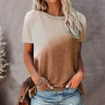 thumbnail image 2 of FAIWAD Tunique à Manches Courtes pour Femmes Col Rond Dégradé Basique T-Shirts Amples Blouse Légère Décontractée, 2 of 6