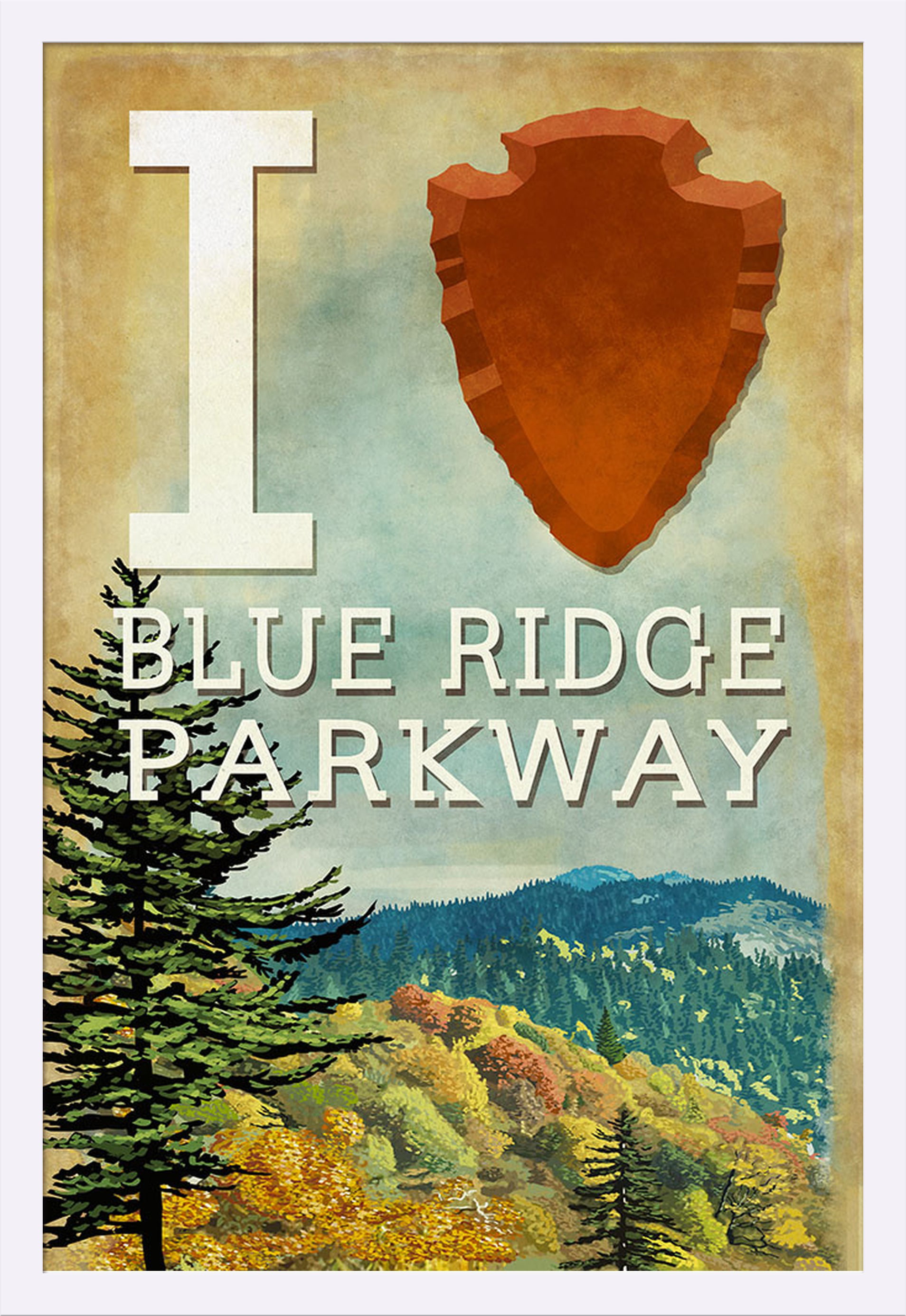 Framed Blue Ridge Parkway 24x36 Poster