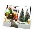 thumbnail image 4 of Christmas Mini House Village Scene Collectible Building Resin Construction LED Music for Family Xmas, 4 of 9