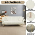 thumbnail image 3 of CARZZI 70" Upholstered Teddy Loveseat Sofa, Convertible Futon Sofa Couch with Adjustable Arms, Deep Seat 2 Seater Comfy Cushion Love Seat for Small Space Living Room Bedroom Apartment, White, 3 of 11