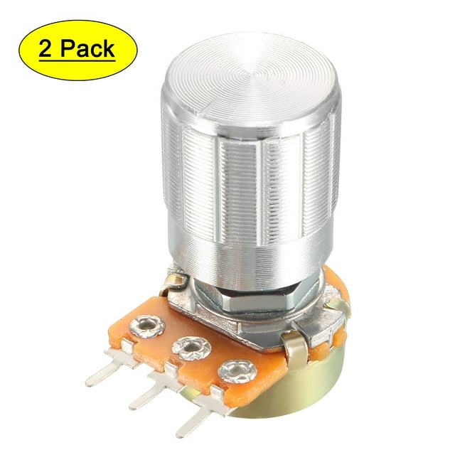 Unique Bargains 2 Pcs 100K Ohm Résistances Variables Potentiomètre à Film de Carbone Rotatif à un Tour avec Boutons