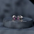 thumbnail image 5 of Rosec Jewels Natural Amethyst Turtle Earrings for Women - February Birthstone Earrings - Ready to Gift for Birthday, 10K White Gold, 5 of 9