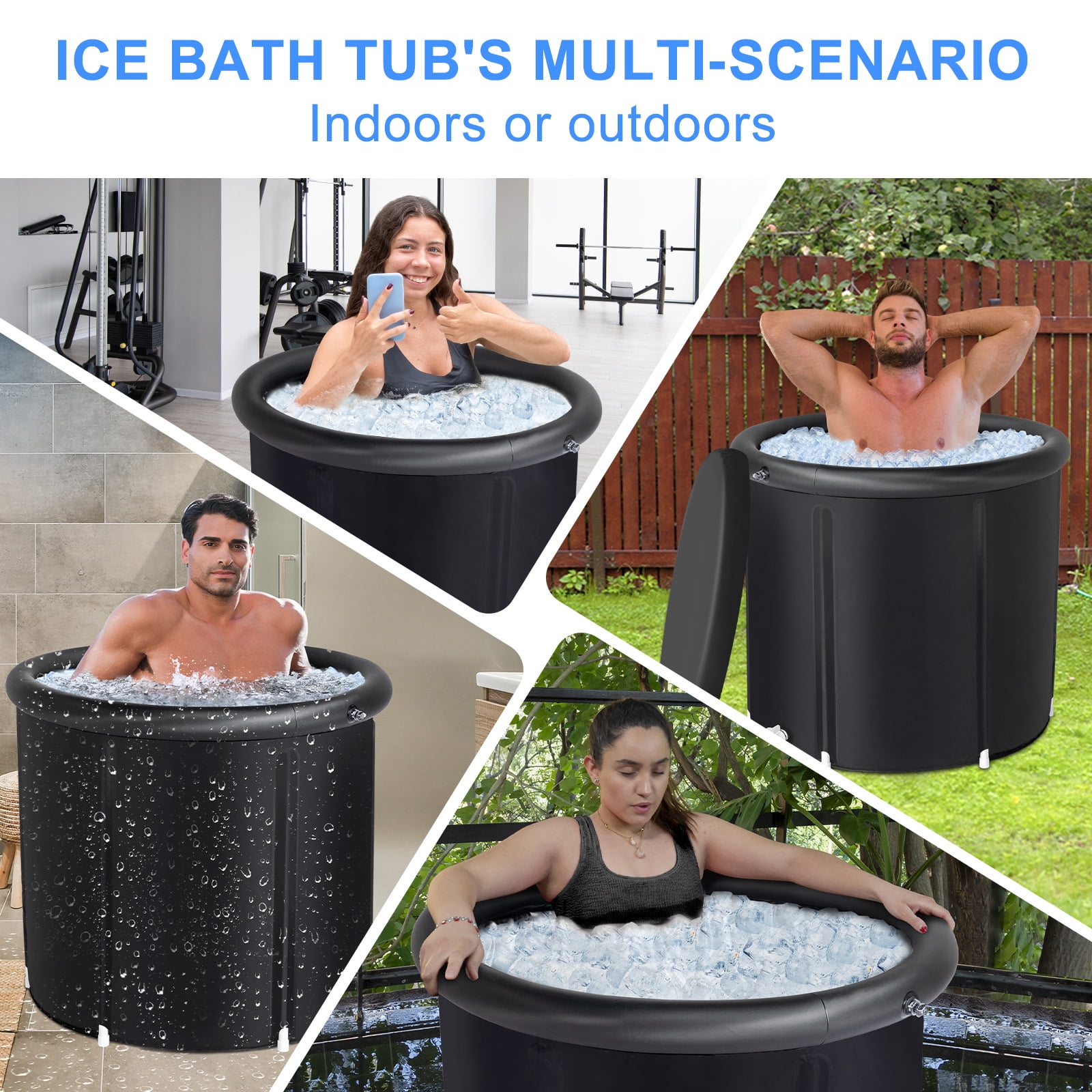 NEAMVCT Eisbad-Abdeckung – Wasserdicht, 81,3x81,3x30,5 Cm, Aus Oxford-Stoff, Für Ice Bath Tubs Im Freien