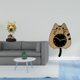 thumbnail image 2 of Escultura de cabeza de gato tigre, figura de animal moderna, artesanía, reloj de pared silencioso, adorno para entrada, sala de estar, estantería, mes, 2 of 8