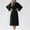 Black, variant on Pitauce Dresses for Women Cotton Linen Casual Solid Color Side Slits Dresses Plus Size Flowy Tunic Beach Dress Short Sleeve V-Neck Midi Dress
