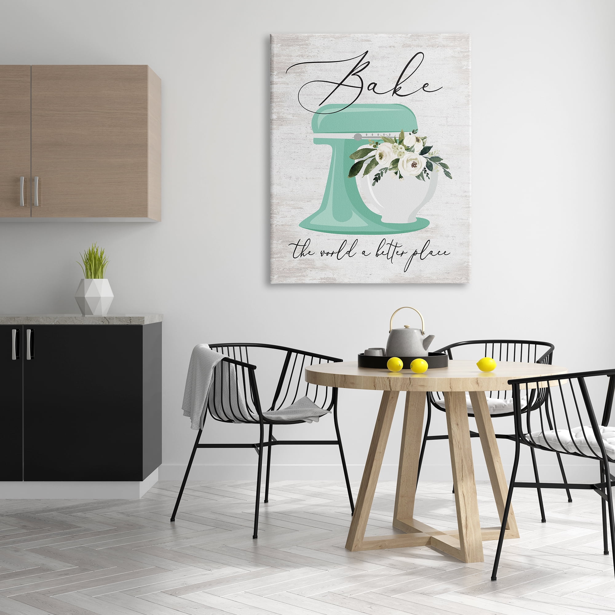 Stupell Industries Bake The World Phrase Food & Beverage Painting Gallery Wrapped Canvas Print Wall Art, 36 x 48