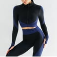 thumbnail image 1 of Traje deportivo de cintura alta para mujer, traje deportivo de burbujas para levantamiento de cadera, alta elasticidad, para correr, traje de Yoga sin costuras con cremallera, 1 of 5