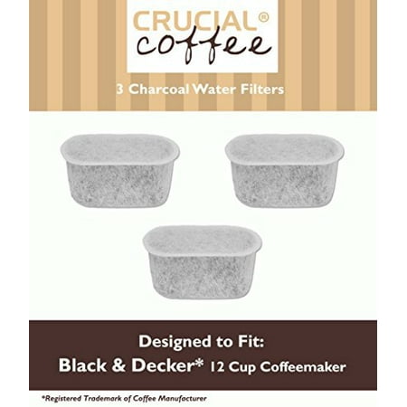 3 Premium Black & Decker Charcoal Water Filters, Fits 12 Cup Coffee Machines, by Think