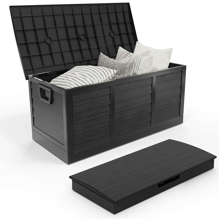 Ktaxon, Outdoor Storage Deck Box, 80gal, Collapsible Garden Resin