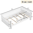 thumbnail image 5 of Bellemave Twin Size Bed with Removable Rails, Solid Wood Montessori Bed with Headboard and Footboard, Rounded Corners Twin Platform Bed with Fence, No Box Spring Needed, White, 5 of 8