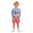 thumbnail image 3 of Back to School Toddler Boy 2 Pack Outfit Cotton T Shirt and Shorts Set First Day of Preschool Kindergarten Clothes, 3 of 9