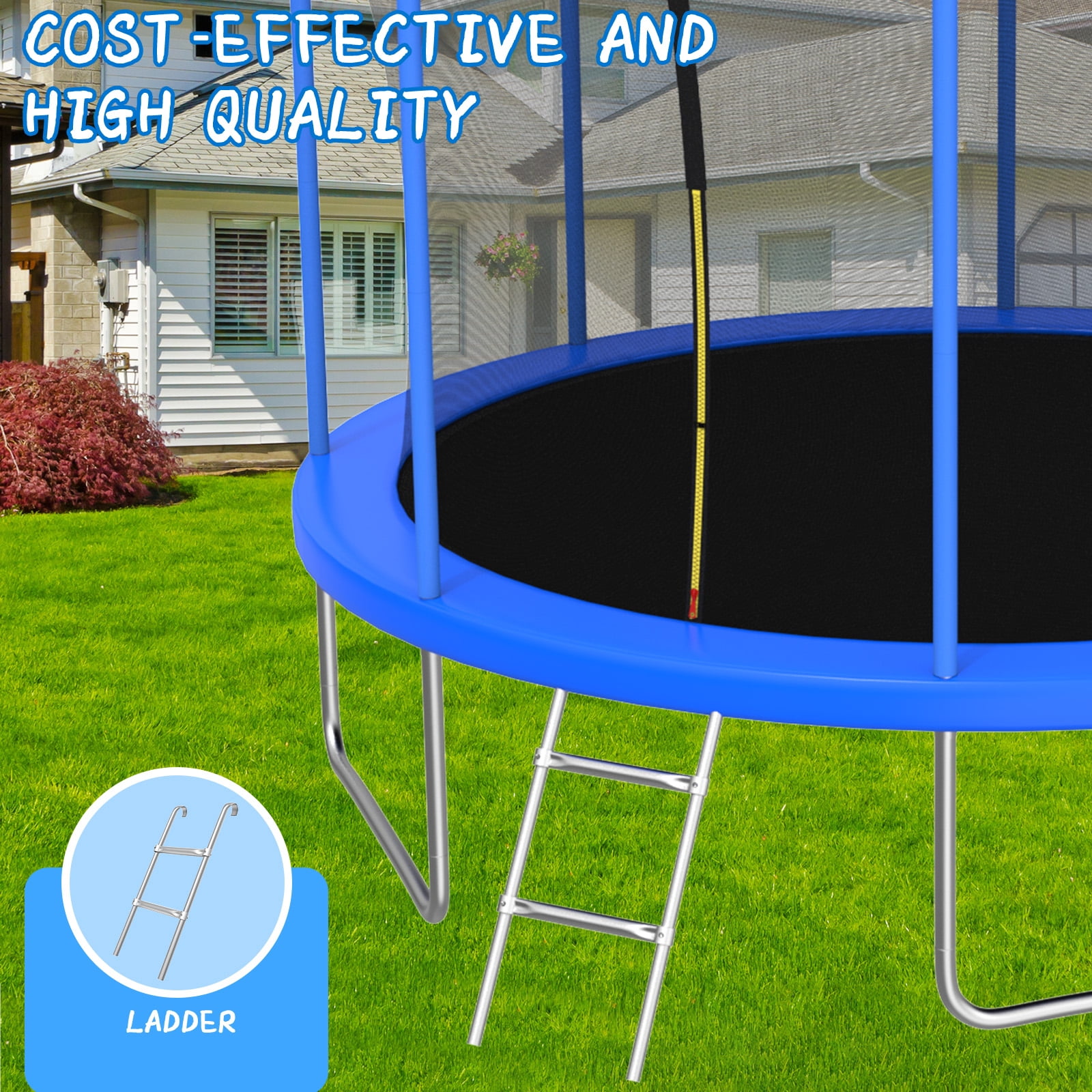 14FT Trampoline for Kids/Adults Outdoor Recreational Trampoline for Backyard