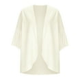 thumbnail image 5 of Women's Kimono Cardigan 3/4 Sleeve Chiffon Lightweight Open Front Beach Cover-Up | Baberdicy | Women Chiffon Kimono Cardigan 3/4 Sleeve Chiffon Open Front (Beige | L), 5 of 5