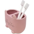 thumbnail image 3 of Isaac Jacobs Pink Ceramic Cat Organizer, Multi-Purpose 2-Section Holder, 3 of 5