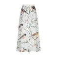 thumbnail image 4 of Mqqzkk Women's A-Line Midi Skirt Fashion Flower Printed Skirts with Pockets High Waist Flared Below The Knee Skirts, 4 of 5