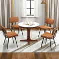 thumbnail image 2 of Gymax Dining Chairs Set of 4 w/ PU Leather Cover Filled Sponge Waterfall Seats Brown, 2 of 9