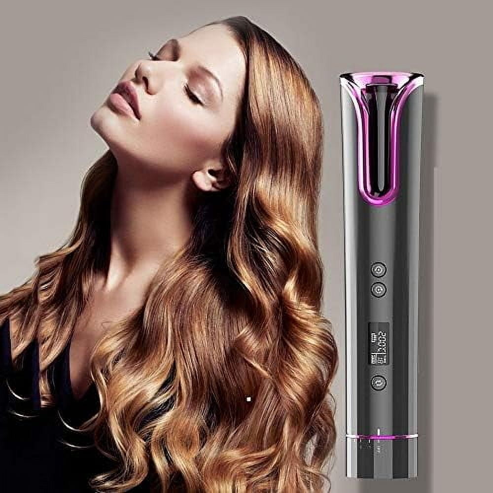 RKXQT Portable Automatic Curling Iron Multi-Function USB Charging Travel Smart LCD Automatic Curling Iron Automatic Winding