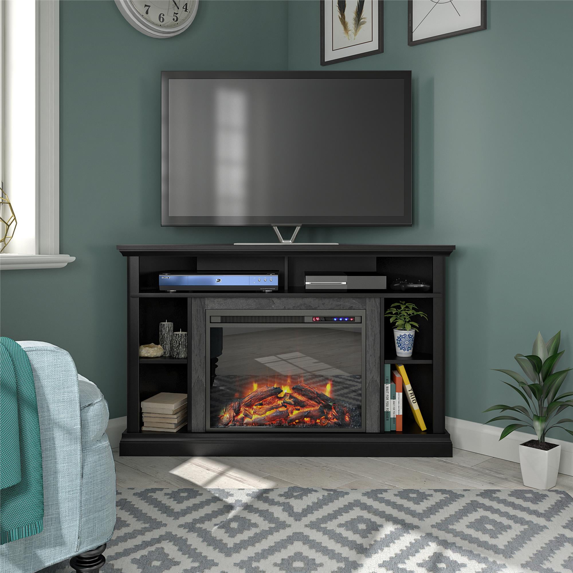 Ameriwood Home Billings Electric Corner Fireplace for TVs up to 50