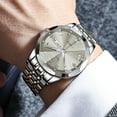 thumbnail image 4 of OLEVS Watch for Men Diamond Business Dress Analog Quartz Stainless Steel Waterproof Luminous Date Two Tone Luxury Casual Wrist Watch, 4 of 14