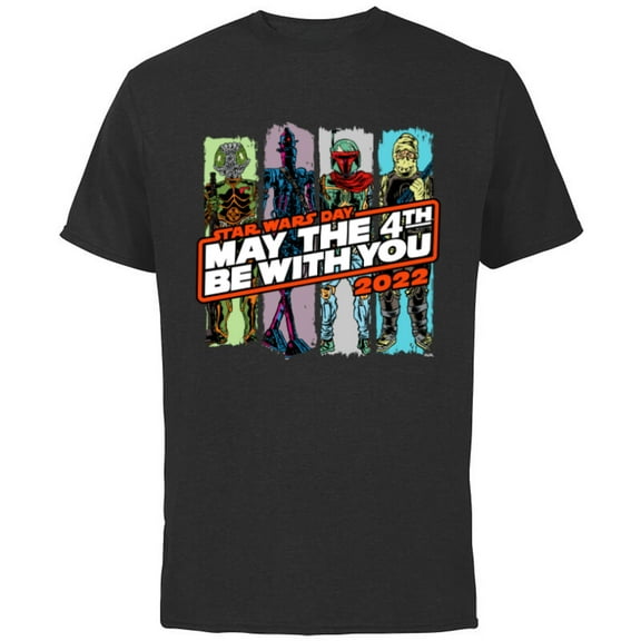 Star Wars May The 4th Be With You 2022 Bounty Hunters - Short Sleeve Cotton T-Shirt for Adults - Customized-Charcoal