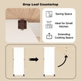 thumbnail image 6 of iSunirm Folding Dining Table with Storage, 51.2" Dining Table for 2-4 People, Wooden Dining Table with Under Cabinet, Desktop is Foldable., Portable Dining Table for Home, White & Nature, 6 of 10