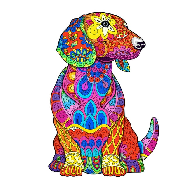 Leutsin Adult And Children Educational Holiday Gift Puppy Side Face Wooden Puzzle