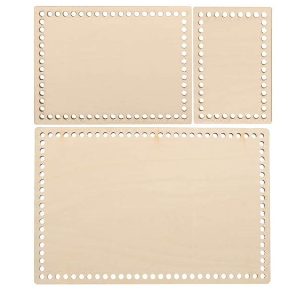 SOPOTUTU Crochet Basket Bottoms Wood 3 Pack Replacement Parts for Handmade Basket Crafting