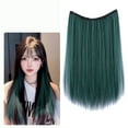 thumbnail image 2 of Makeup｜Bradem wig April Deals Hair Extensions Real Human Hair Remy Wire In Hair Extensions Secret Fish Line Hair Piece With 2 Clips Long Straight 20 Inch, 1 piece ear-hanging dyed wig, 2 of 9