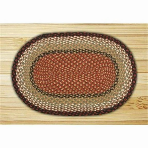 Earth Rugs  Rectangle Braided Rug - Burgundy-Mustard - 20 x 30 in.