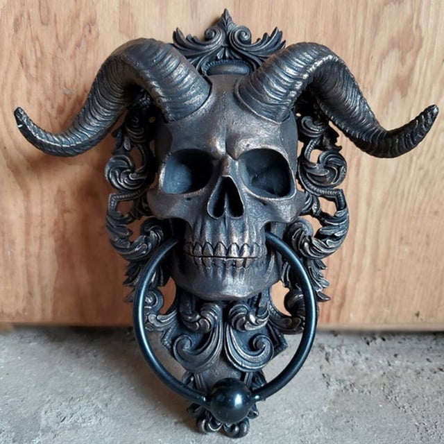 Colección Cabeza de Cráneo de Oveja con Cuernos Macarena escultura colgante de pared