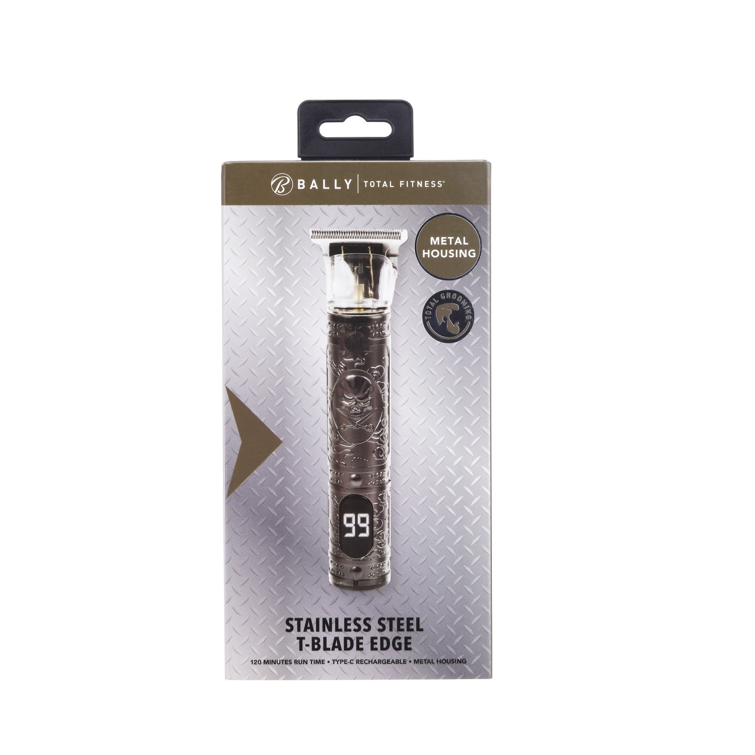 Bally's Stainless Steel T-Blade Cordless Rechargeable Men's Electric Hair Trimmer,