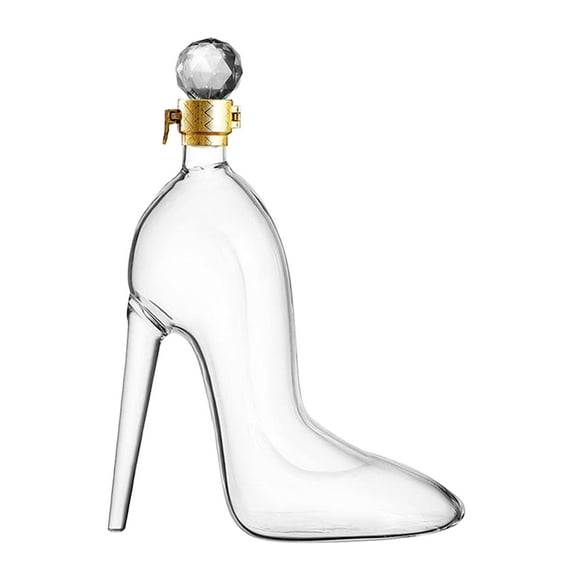 simhoa Unique Decanter High-Heeled Shoes Shape 750ml Dispenser Alcohol Luxurious Accessories Crystal Pourer Vodka Container for Dad Men