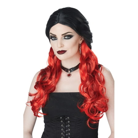Black and Red Morbid Mistress Wig