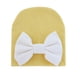 thumbnail image 1 of Sonducket Gorros de bebé, gorro con nudo de lazo, bonitos gorros para bebés, regalos de cumpleaños, accesorios cómodos para niños pequeños, mano de Sombreros nudo blanco amarillo Sonducket AP009361-21B, 1 of 5