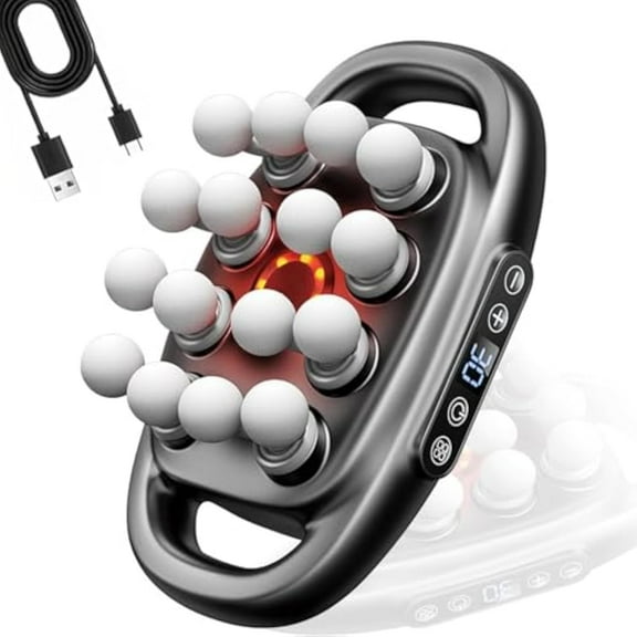 Zevessa Massager - ReliefWave Pro 3, 16-Head Massage Gun Set with 3 Modes & 30 Intensities, 50kg Deep Pressure, for Neck, Shoulders, Upper Arms, Buttocks, Fully Charged in 3 Hours