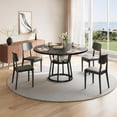 thumbnail image 2 of Eastvita Table à Manger Ronde de 47 Pouces pour 4/espace - Gain de Place avec Rangement/pieds en Métal Noir, 2 of 6