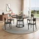 thumbnail image 3 of 47 - pulgada round dining mesa para 4, space - saving con almacenamiento y negra metal legs, 3 of 7