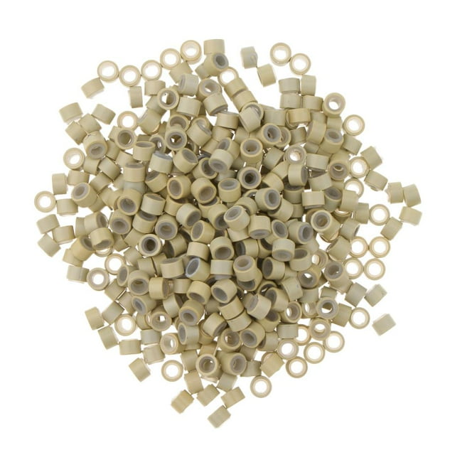 TISHITA 500 Pcs Micro s 3 mm Perles de Liaison Doublées en Silicone, Liens pour Collage Beige Humain