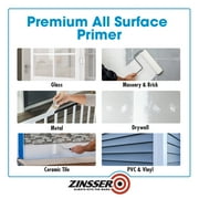 White, Zinsser Bulls Eye 1-2-3 Primer for All Surfaces Flat, 5 Gallon