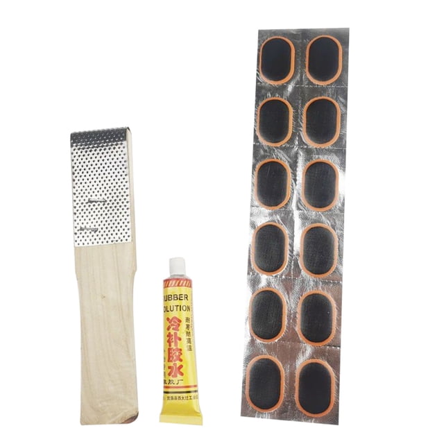 Shisuyan Outil de Réparation de Pneu de Vélo avec Patchs Adhésifs pour Kit de Réparation de Vélo Couleurs Assorties