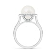 thumbnail image 2 of ANGARA Freshwater Cultured Pearl Halo Ring with Milgrain in 14K White Gold for Women | June Birthstone, Birthday, Anniversary, Jewelry Gift for Women | Pearl Ring, 2 of 8