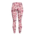 thumbnail image 6 of Renewold Skull Rose Flower Pink Yoga Leggings for Women with Pockets Stretchy Fashion Exercise Yoga Pants High Waisted Full Length Graphic Pants for Yoga Running Cycling, S, 6 of 8